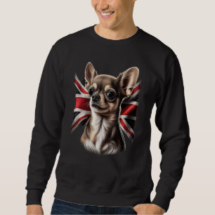 Chihuahua Great Britain England Flag Colors Count Sweatshirt