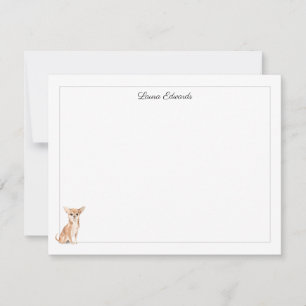 Chihuahua Grey Border Personalized Stationery Card