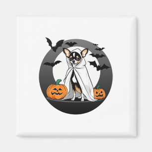 Chihuahua Halloween Ghost Costume Pumpkin - Small Magnet