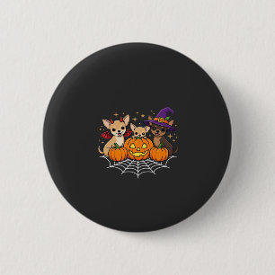 Chihuahua Halloween Pumpkin Witch Dog Design 2 Inch Round Button