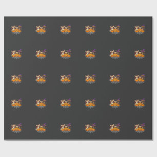 Chihuahua Halloween Pumpkin Witch Dog Design Wrapping Paper