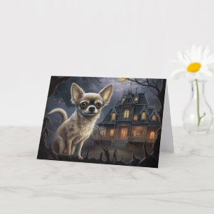 chihuahua Halloween Scary  Card