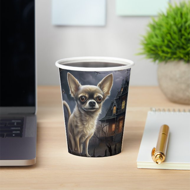 chihuahua Halloween Scary  Paper Cups (Insitu)