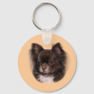 Chihuahua Hand-Drawn Pastel Artwork Keychain