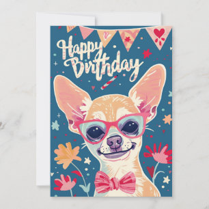 Chihuahua Happy Birthday Holiday Card