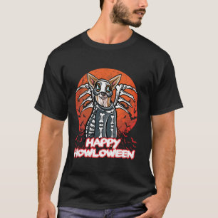 Chihuahua Happy Halloween Costume Skeleton Long Sl T-Shirt