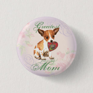 Chihuahua Heart Mom 1 Inch Round Button