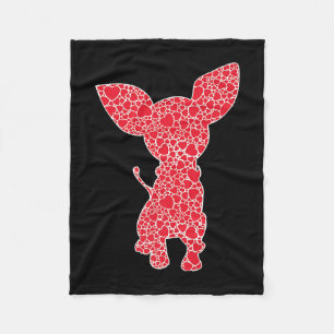 Chihuahua Hearts Dog Puppy Lover Fleece Blanket