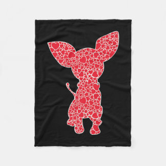 Chihuahua Hearts Dog Puppy Lover Fleece Blanket