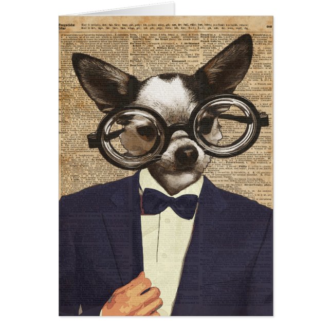 Chihuahua Hipster Dictionary Art (Front)