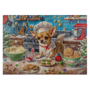 Chihuahua Holiday Baking: Festive Christmas Cutting Board