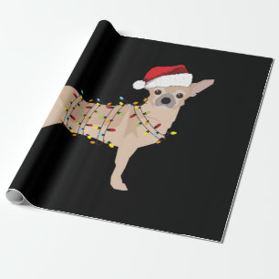 Chihuahua Holiday Christmas Light Wrapping Paper