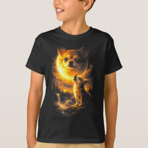 Chihuahua Howling To The Moon Funny Dog Vintage 90 T-Shirt
