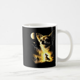 Chihuahua howling to the moon vintage 90s funny do coffee mug