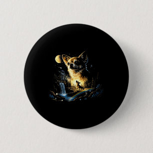 Chihuahua howling to the moon vintage funny 2 inch round button