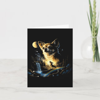 Chihuahua howling to the moon vintage funny card