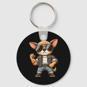 Chihuahua I Love Dad Funny Dog Tattoo Keychain