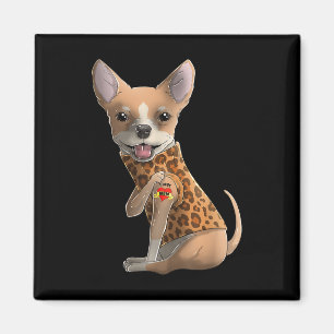 Chihuahua I Love Mom Tattoo Dog Shirt Funny Mother Magnet