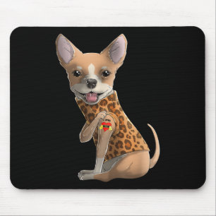 Chihuahua I Love Mom Tattoo Dog Shirt Funny Mother Mouse Pad
