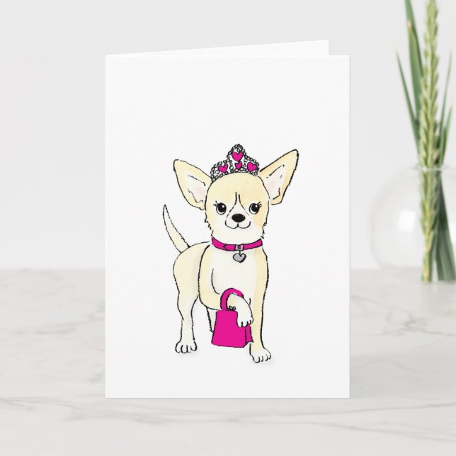Chihuahua in a tiara card (Front)