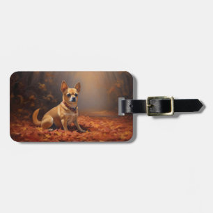 Chihuahua in Autumn Leaves Fall Inspire Luggage Tag