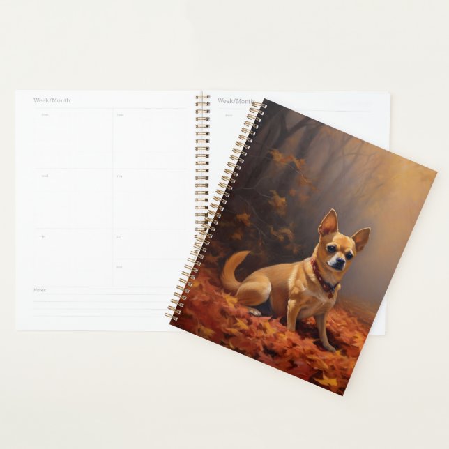 Chihuahua in Autumn Leaves Fall Inspire  Planner (Display)