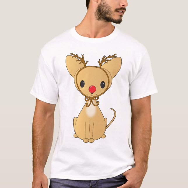 Chihuahua in Rudolf Costume T-Shirt (Front)