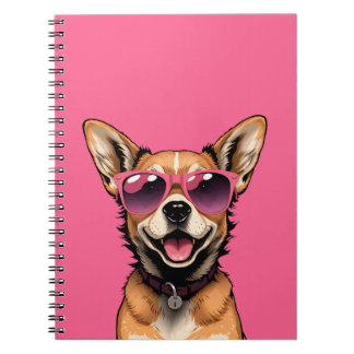 Chihuahua in sunglasses Notebook - Pink