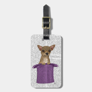Chihuahua in Top Hat Luggage Tag