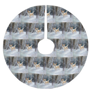 Chihuahua Let It Snow Christmas Brushed Polyester Tree Skirt