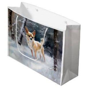 Chihuahua  Let It Snow Christmas Large Gift Bag