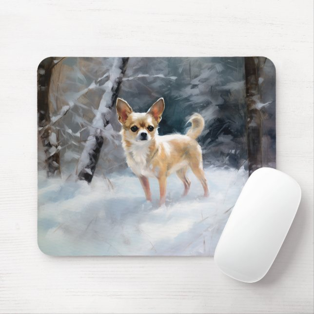 Chihuahua  Let It Snow Christmas Mouse Pad (With Mouse)