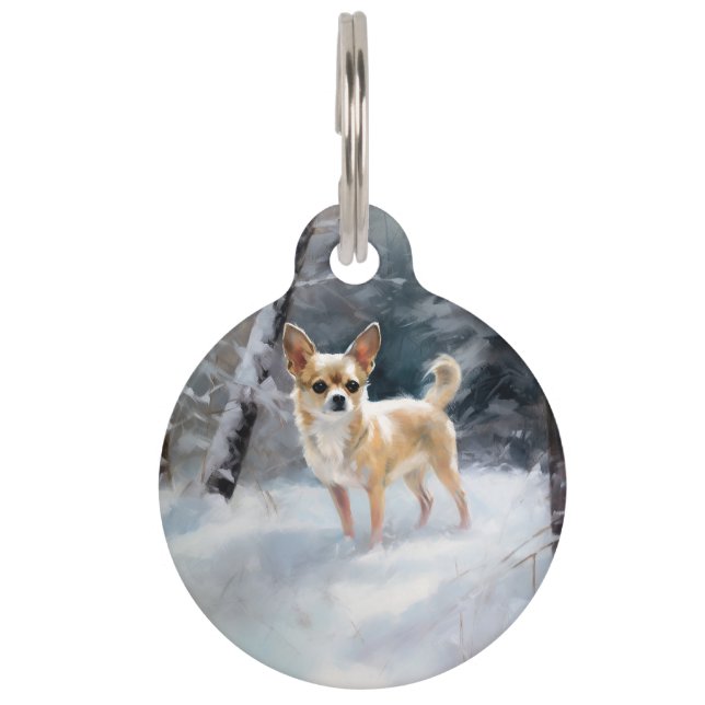 Chihuahua  Let It Snow Christmas Pet Tag (Front)