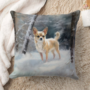 Chihuahua  Let It Snow Christmas Throw Pillow
