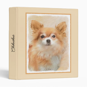 Chihuahua Long-Haired Dog Painting Original Art Binder
