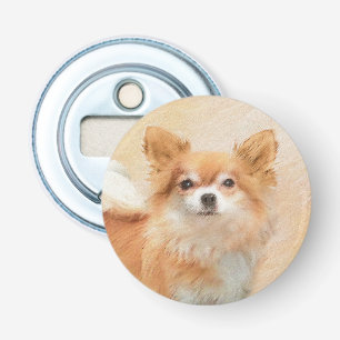 Chihuahua Long-Haired Dog Painting Original Art Bottle Opener