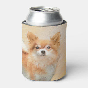 Chihuahua Long-Haired Dog Painting Original Art Can Cooler