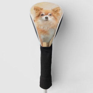 Chihuahua Long-Haired Dog Painting Original Art Golf Head Cover