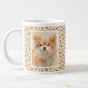 Chihuahua Long-Haired Dog Painting Original Art Large Coffee Mug