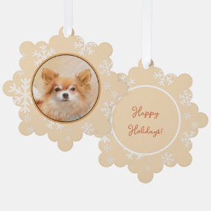 Chihuahua Long-Haired Dog Painting Original Art Ornament Card