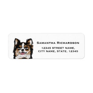 chihuahua long haired dog return address label