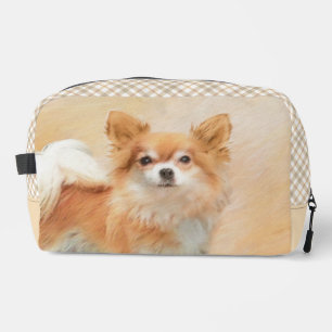 Chihuahua Long-Haired Painting Original Dog Art Dopp Kit