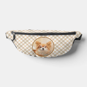 Chihuahua Long-Haired Painting Original Dog Art Fanny Pack