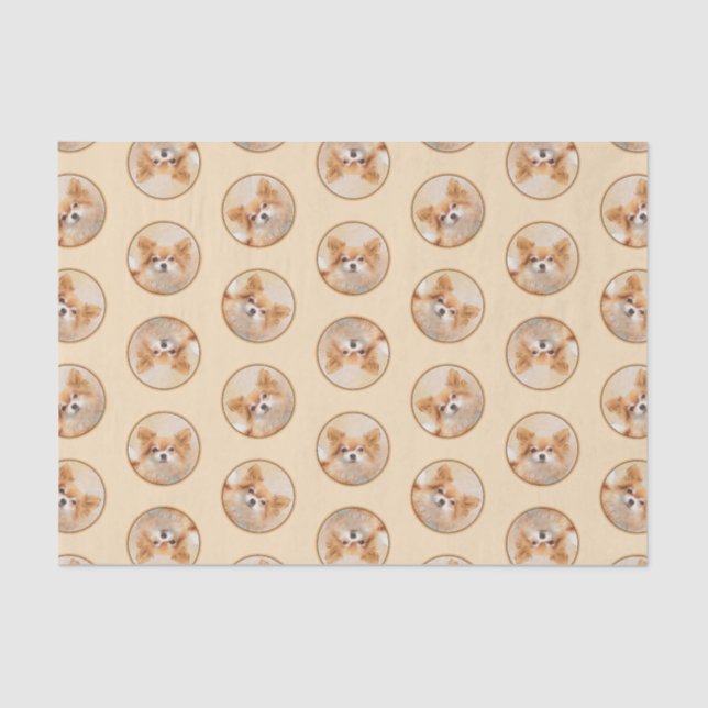 Chihuahua Long-Haired Painting Original Dog Art Tissue Paper (Front)