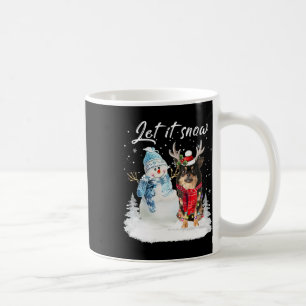Chihuahua Long Haired Santa Dog Christmas Snowman  Coffee Mug
