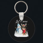 Chihuahua Long Haired Santa Dog Christmas Snowman  Keychain<br><div class="desc">Chihuahua Long Haired Santa Dog Christmas Snowman Xmas</div>