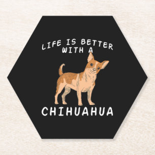 Chihuahua Love Chiuaua Dog Mom Lovers Saying Chiwa Paper Coaster