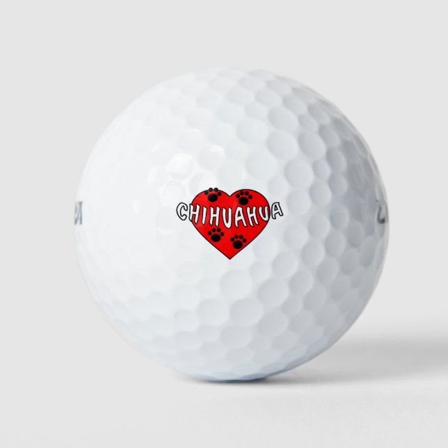 Chihuahua Love Golf Balls (Front)