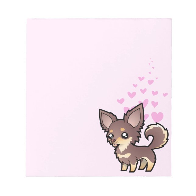 Chihuahua Love (long coat) Notepad (Front)