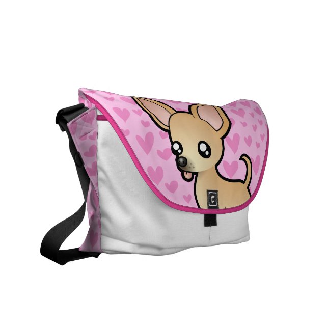 Chihuahua Love (smooth coat) Messenger Bag (Front Left)